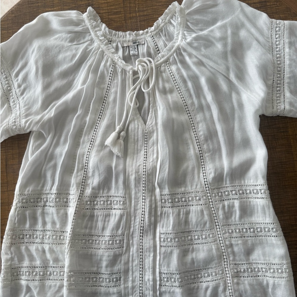 Amuse Society White Boho Top